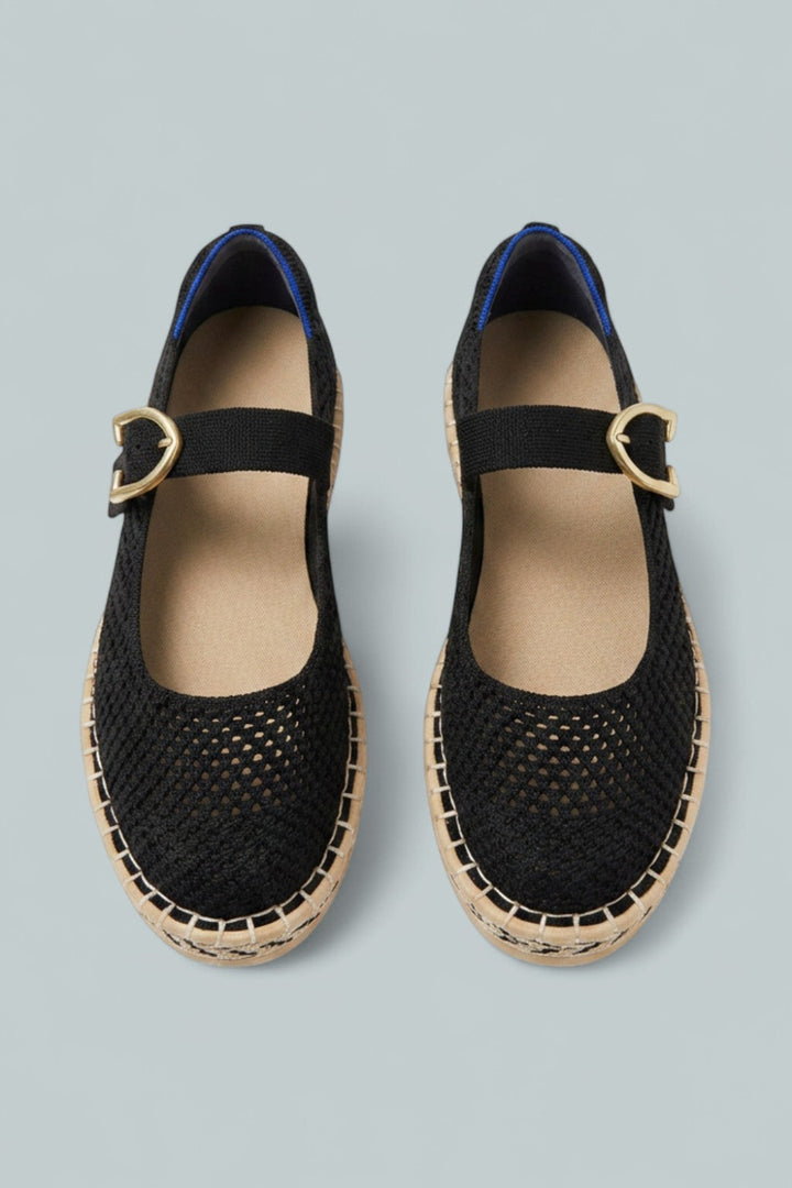Women’s Espadrille Mary Jane Flats - Black - Flats