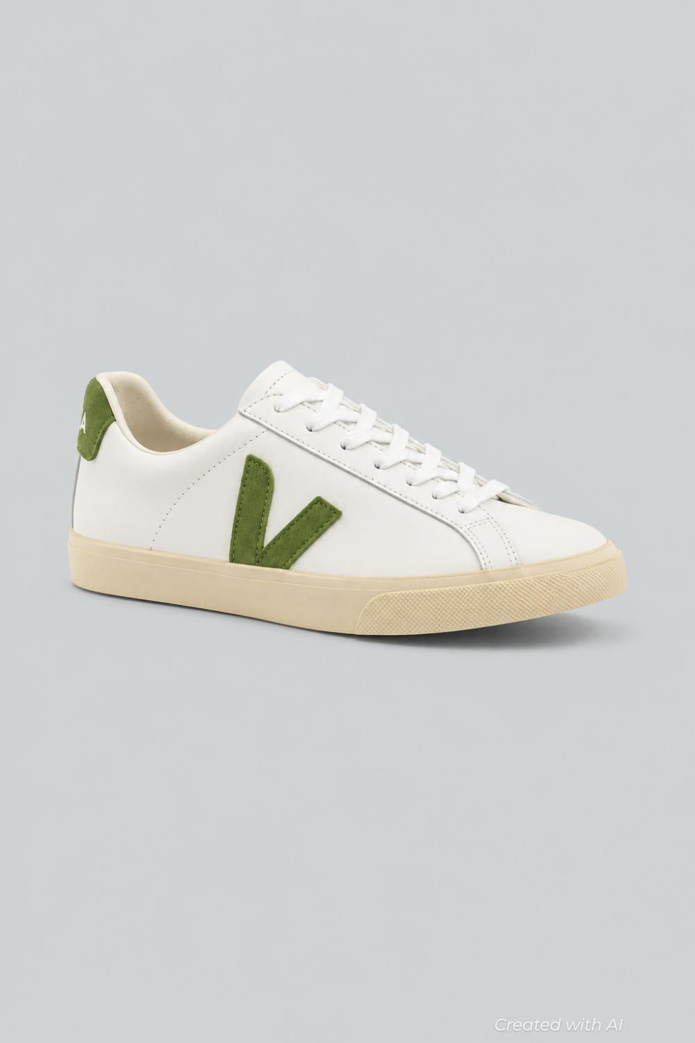 Women’s Esplar Leather Sneakers - White/Kiwi - 6 US / 37 EU - Sneaker