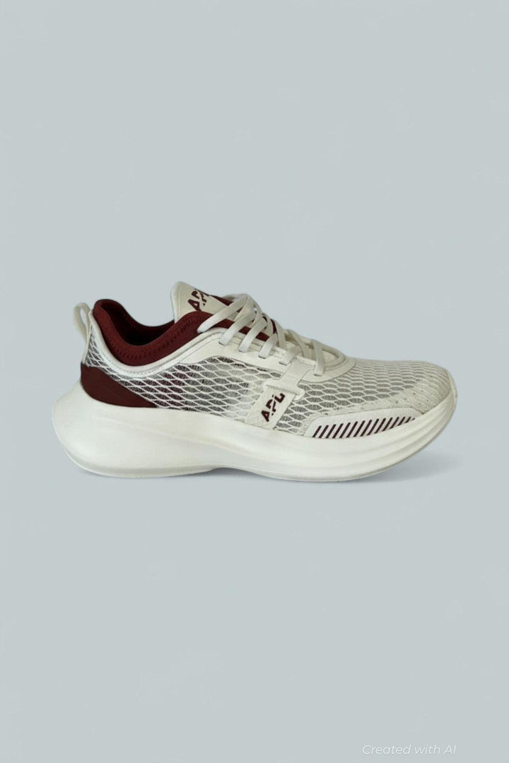 Women’s Euphoria Mesh Running Sneakers - Ivory/Bordeax - 7 - Sneaker