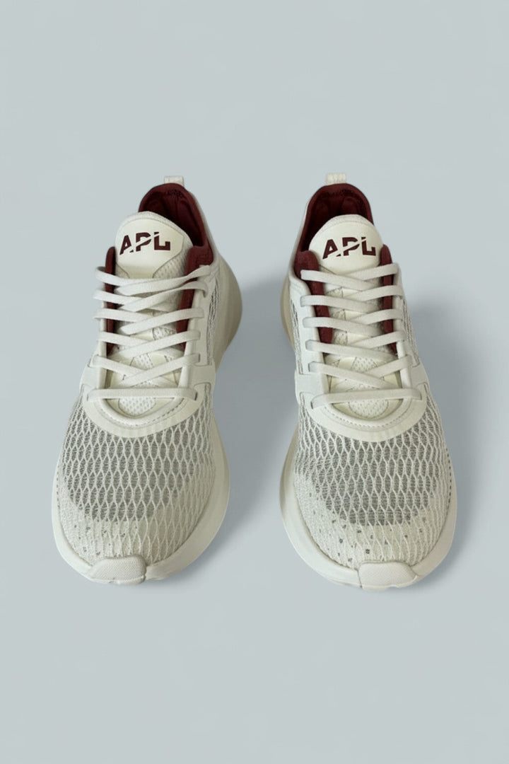 Women’s Euphoria Mesh Running Sneakers - Ivory/Bordeax - 7 - Sneaker