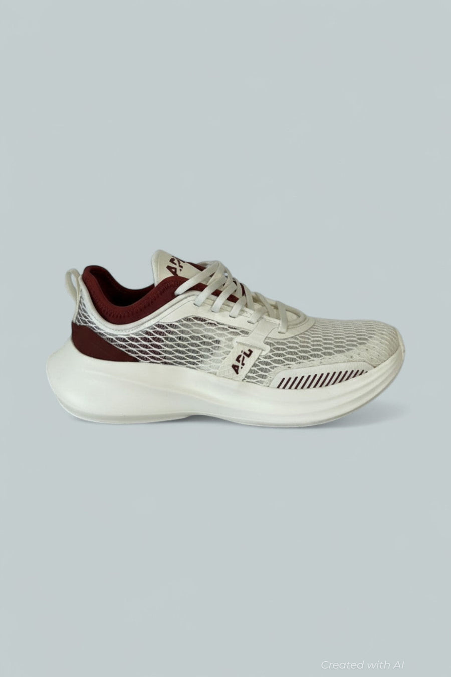 Women’s Euphoria Mesh Running Sneakers - Ivory/Bordeax - 7 - Sneaker