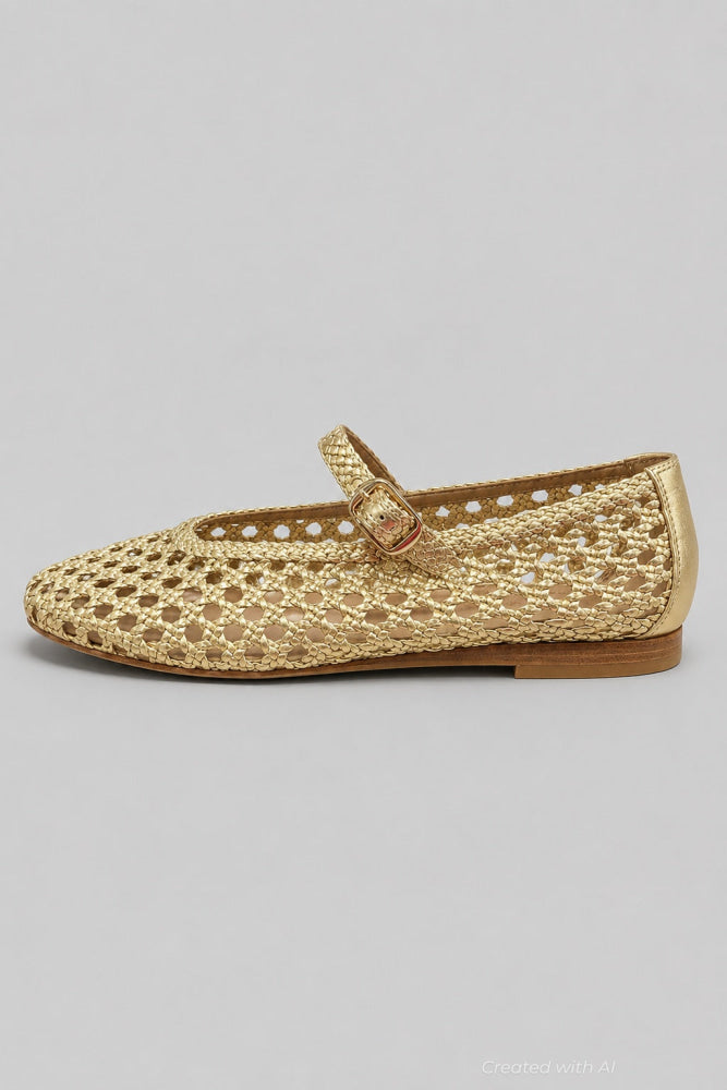 Women’s Evonna Flats - Gold - 9 - Flats