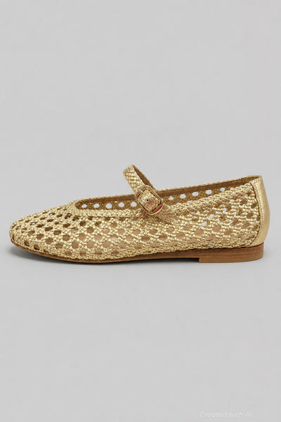 Women’s Evonna Flats - Gold - 9 - Flats