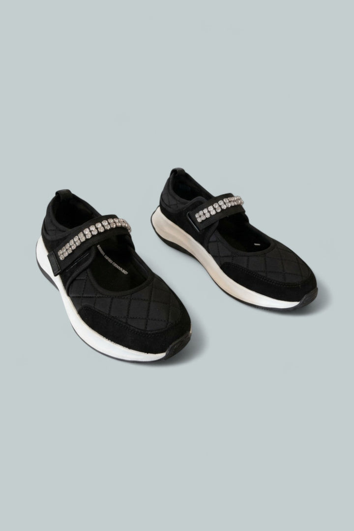 Women’s F-Mode Flow Embellished Mary Jane Sneakers - Black - Mary Jane