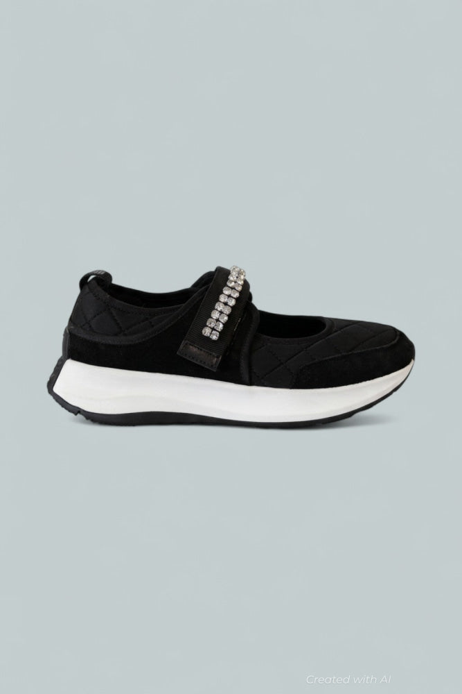 Women’s F-Mode Flow Embellished Mary Jane Sneakers - Black - Mary Jane