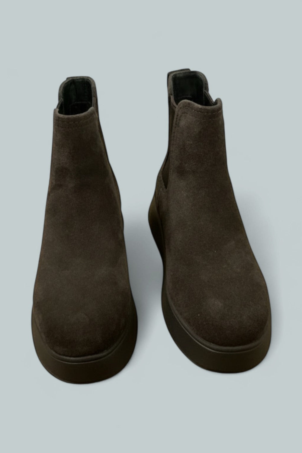 Women’s F-Mode Stitch Warm Suede Chelsea Boots - Chocolate - 7 - Boots