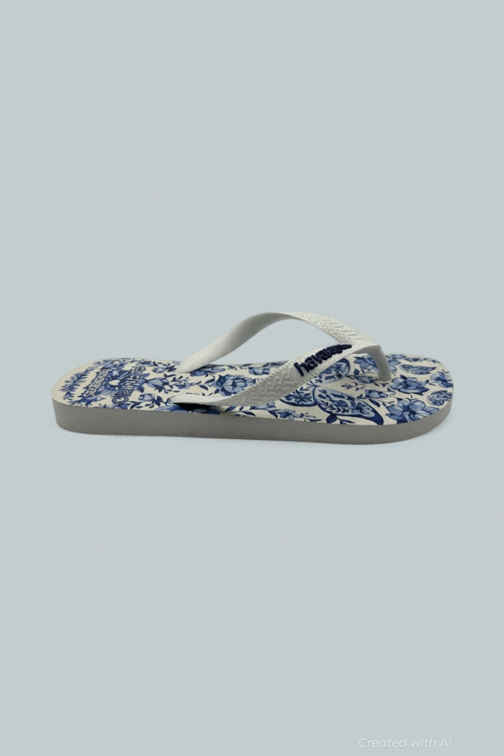 Women’s Farm Rio Porcelain Garden Flip Flop Sandals - White - 39/40 - Sandals