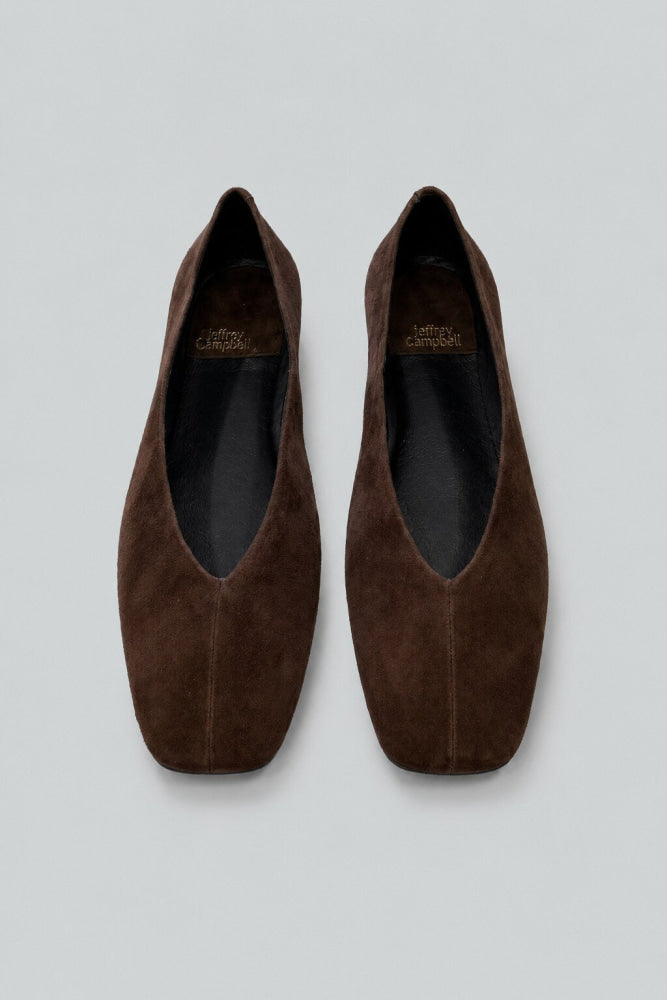 Women’s Fathom Square Toe Ballet Flats - Brown Suede - 8.5 - Flats