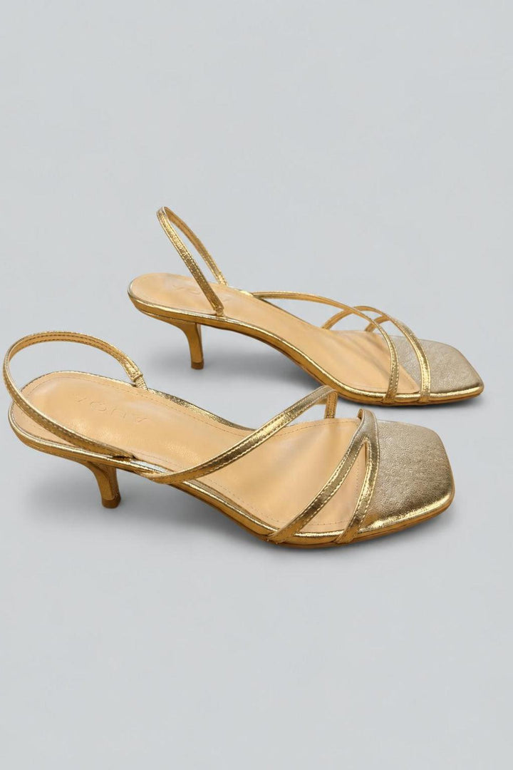 Women’s Flona Strappy Sandals - Gold Leather - 8.5 - Sandals