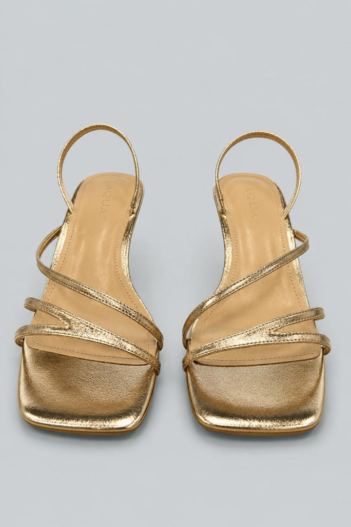 Women’s Flona Strappy Sandals - Gold Leather - 8.5 - Sandals