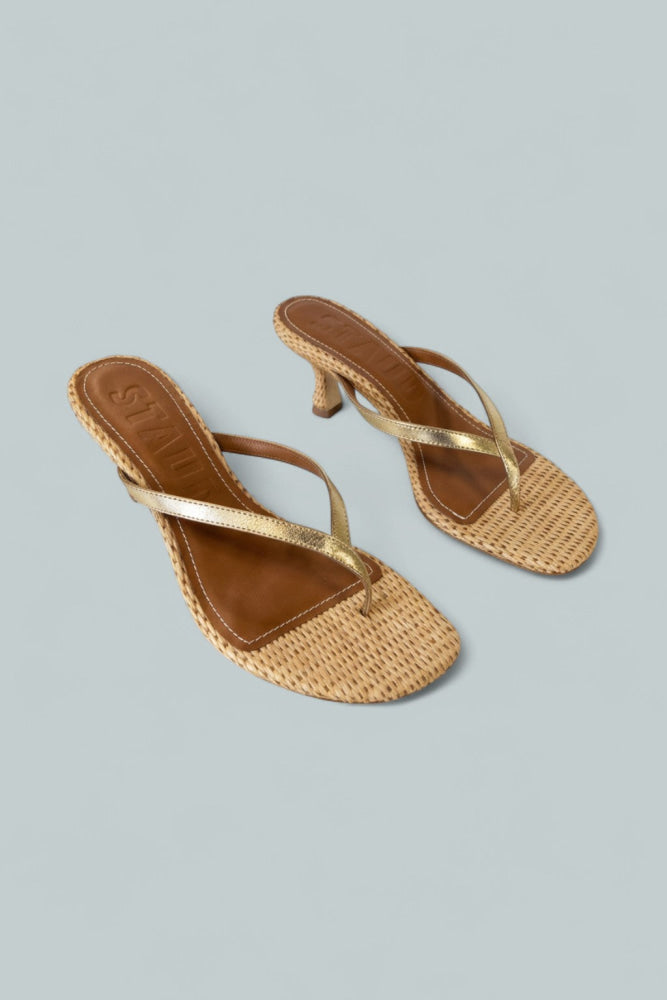 Women’s Freja Thong Kitten Heel Sandals - Gold Natural - 7 US / 37 EU - Sandal