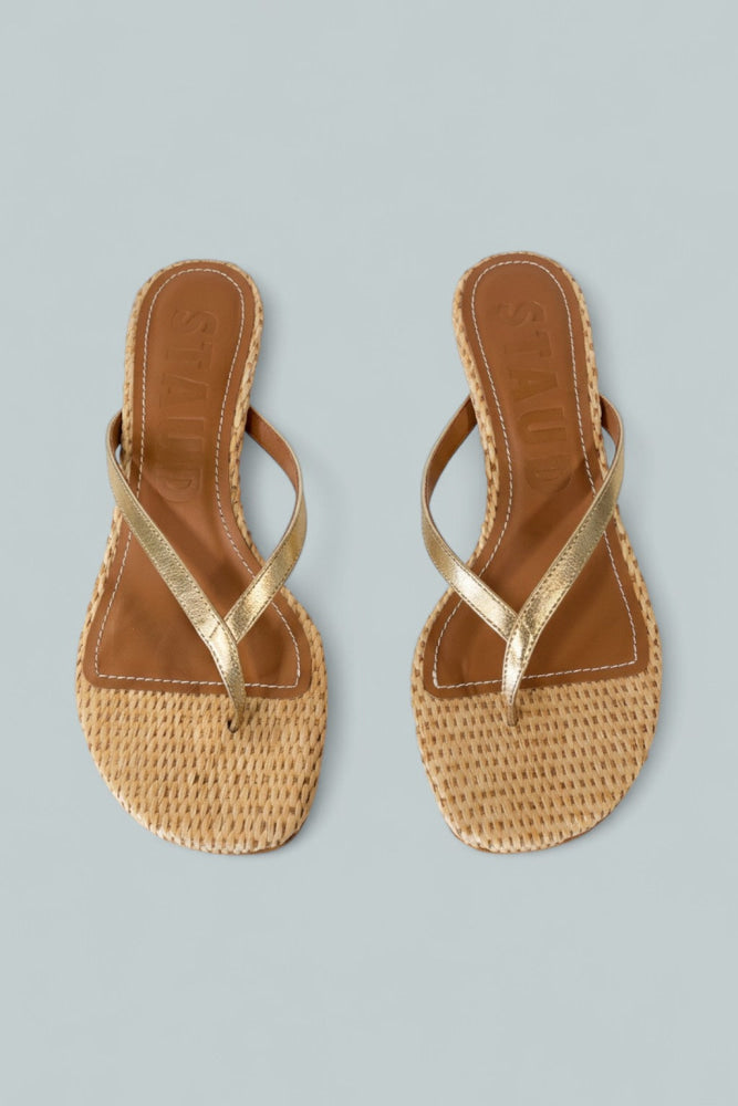 Women’s Freja Thong Kitten Heel Sandals - Gold Natural - 7 US / 37 EU - Sandal