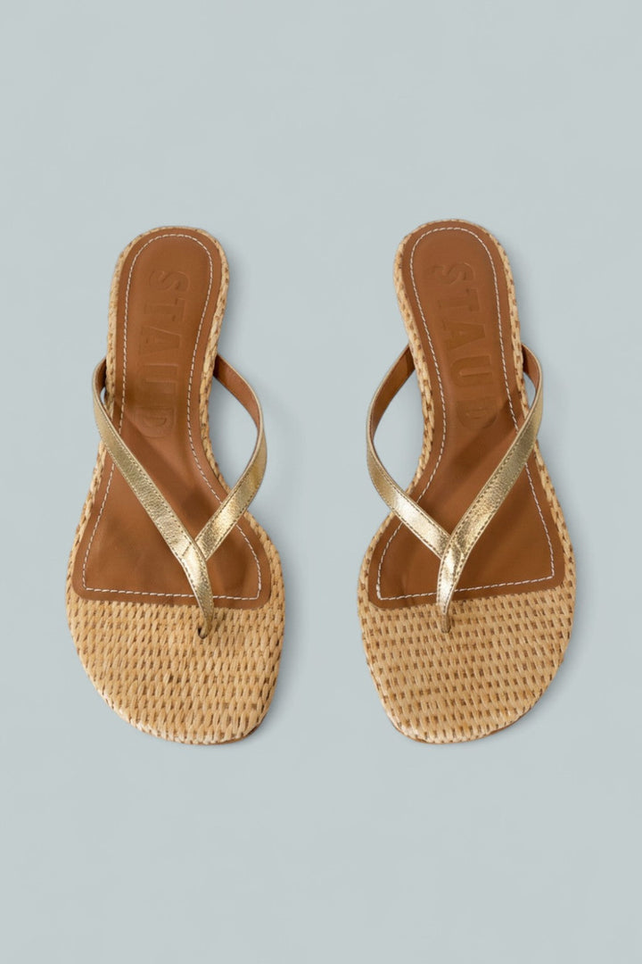 Women’s Freja Thong Kitten Heel Sandals - Gold Natural - 7 US / 37 EU - Sandal