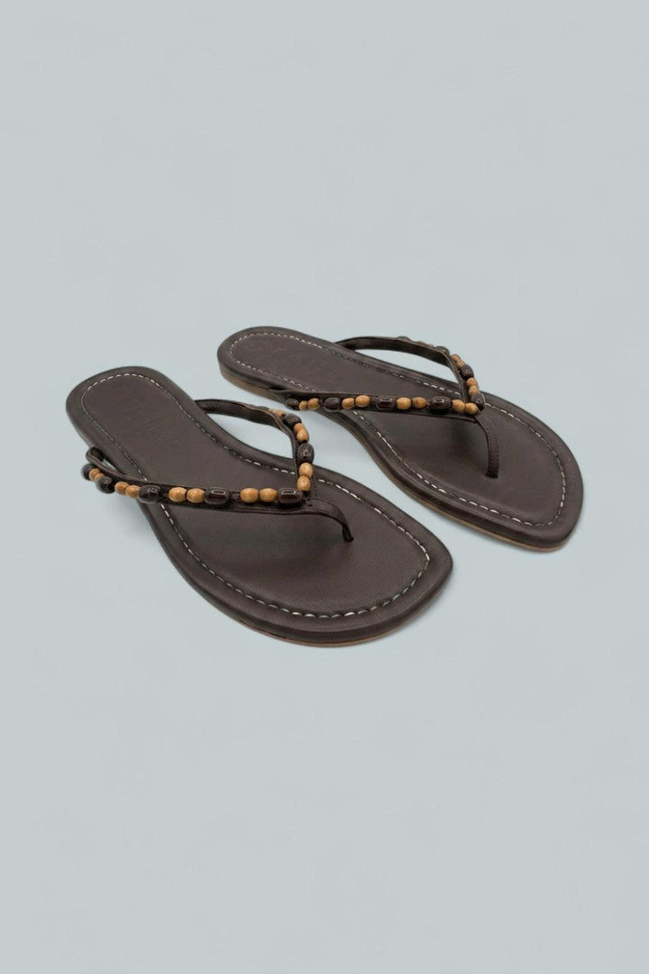 Women’s Freja Thong Sandals - Wood Beads - EU 39 / US 9 - Sandals