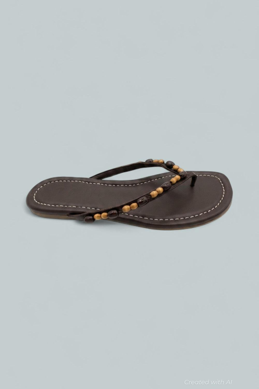Women’s Freja Thong Sandals - Wood Beads - EU 39 / US 9 - Sandals