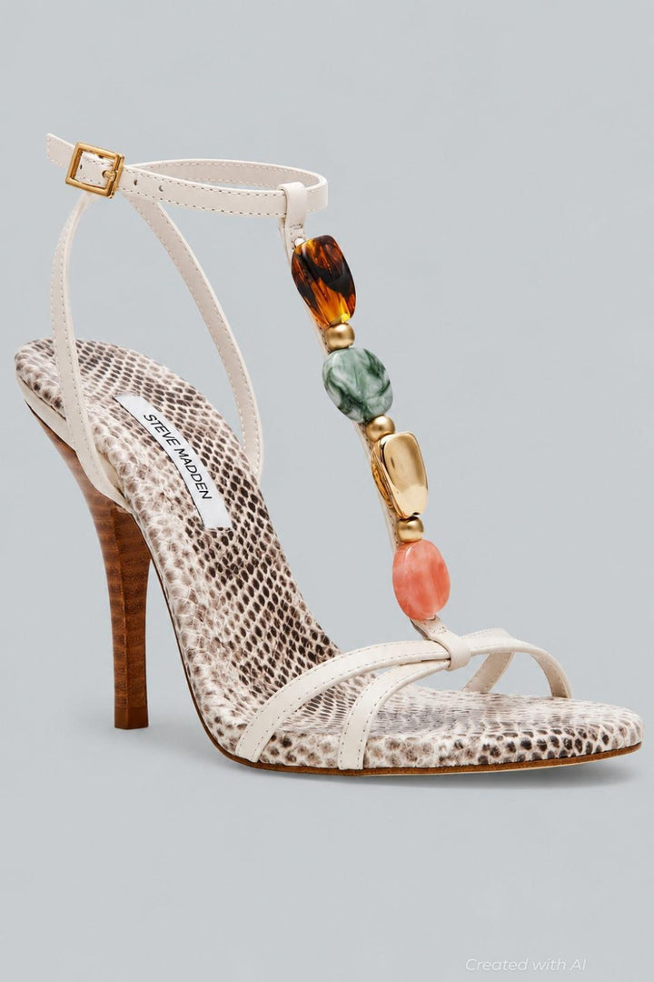 Women’s Frenzi Embellished Sandals - Natural Snake - 6.5 - Sandals