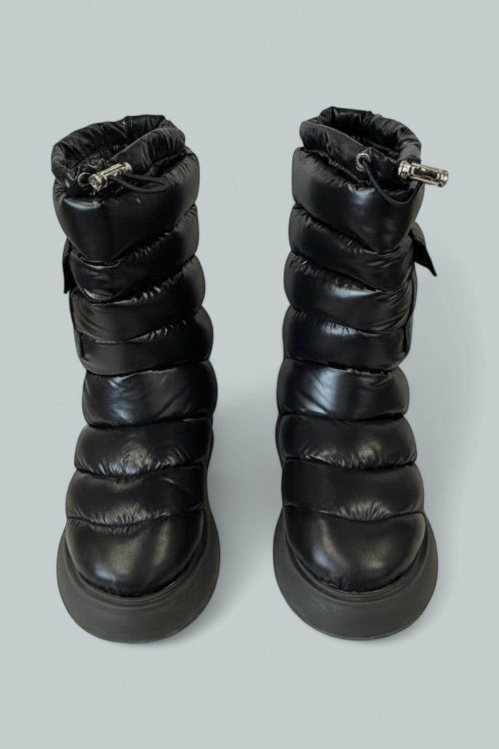 Women’s Gaia Quilted Cold Weather Boots - Black - 7 US / 37 EU - Boots