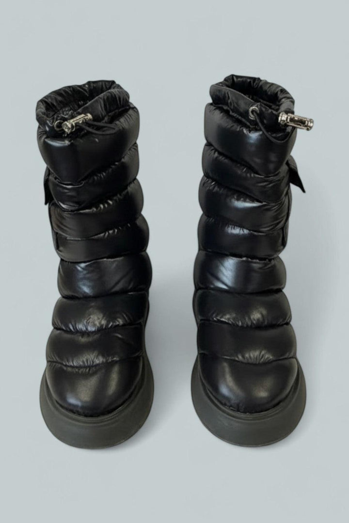 Women’s Gaia Quilted Cold Weather Boots - Black - 7 US / 37 EU - Boots