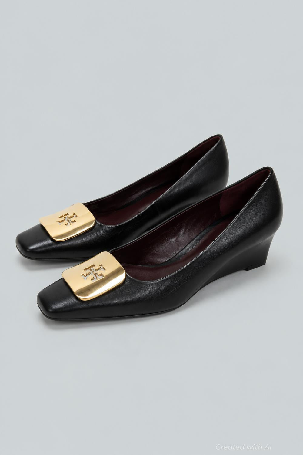 Women’s Georgia Wedge Pumps - Perfect Black - 7.5 - Heels