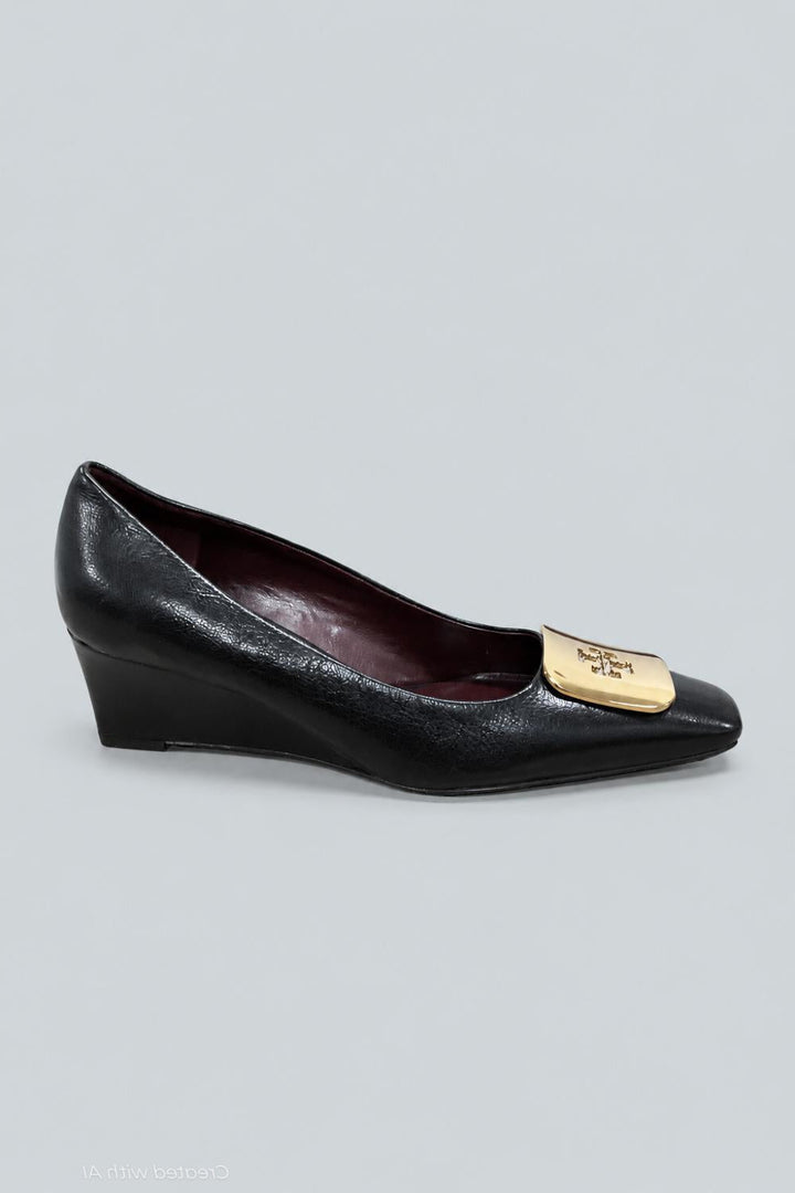 Women’s Georgia Wedge Pumps - Perfect Black - 7.5 - Heels