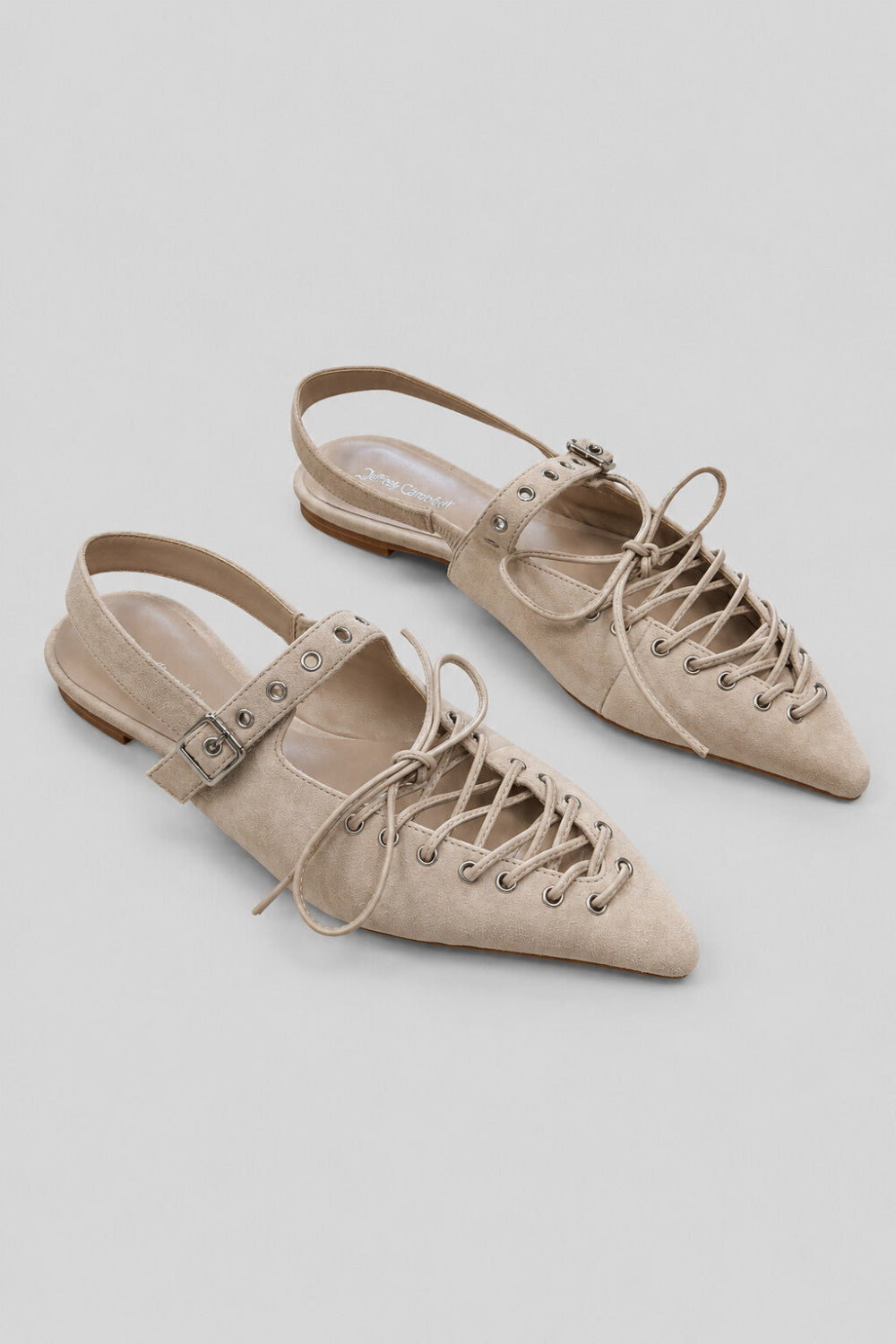 Women’s Geralt Tie Slingback Flats - Beige Suede - Slingback