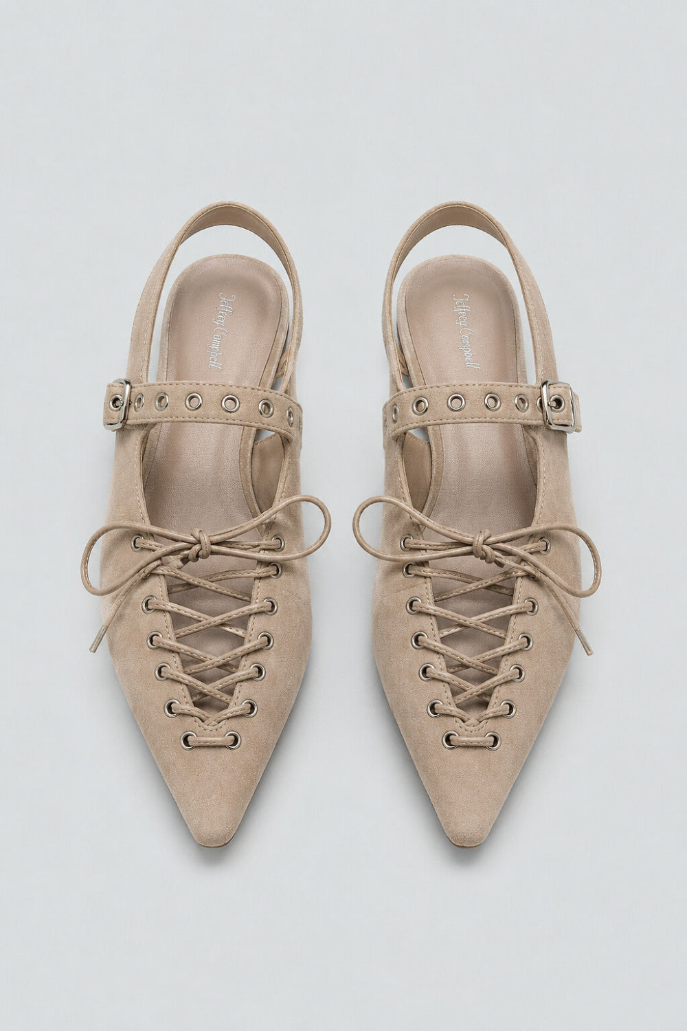 Women’s Geralt Tie Slingback Flats - Beige Suede - Slingback