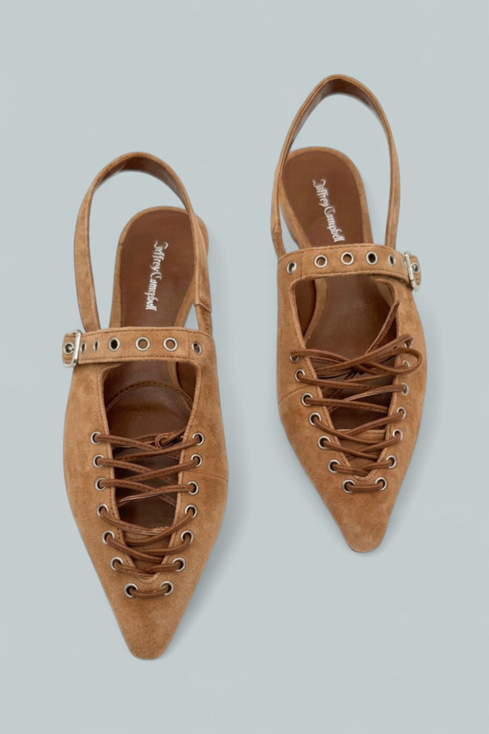 Women’s Geralt Tie Slingback Flats - Tan Suede - 6 - Slingback