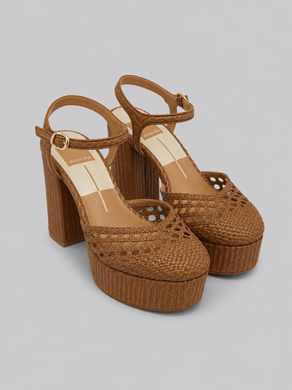 Women’s Gero Platform Sandals - Mid Brown Woven Raffia - 8.5 - Sandal