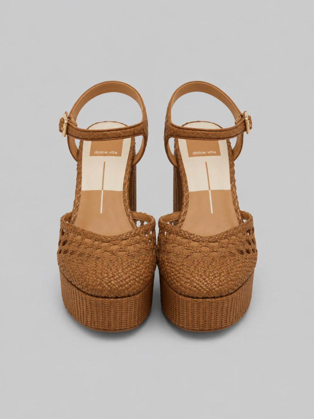Women’s Gero Platform Sandals - Mid Brown Woven Raffia - 8.5 - Sandal
