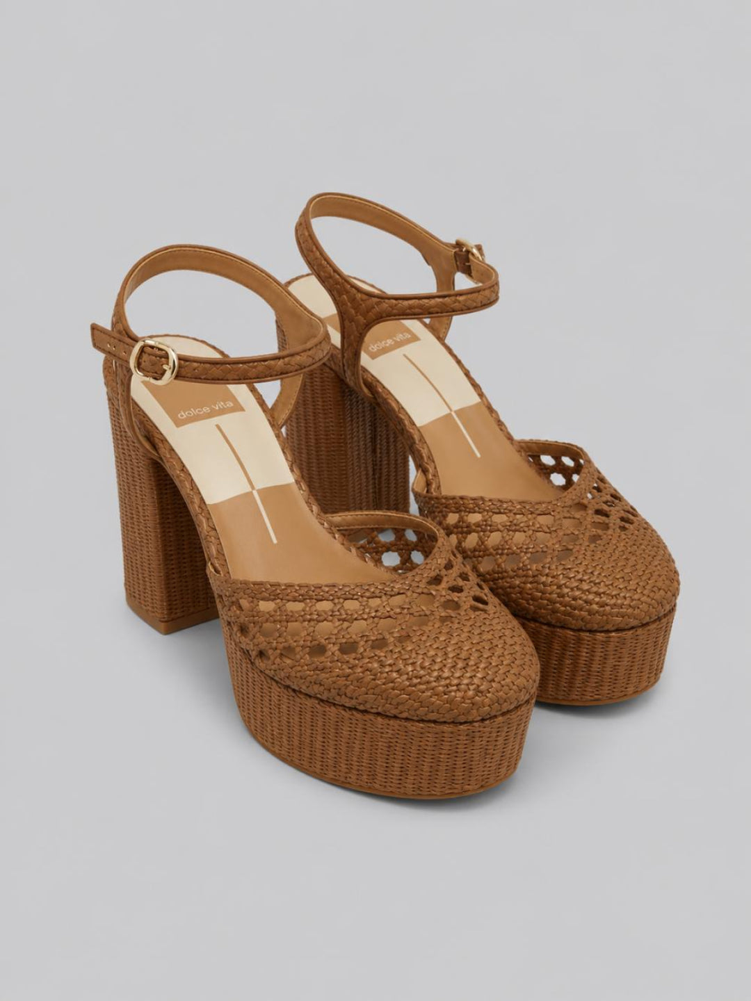 Women’s Gero Platform Sandals - Mid Brown Woven Raffia - 8.5 - Sandal