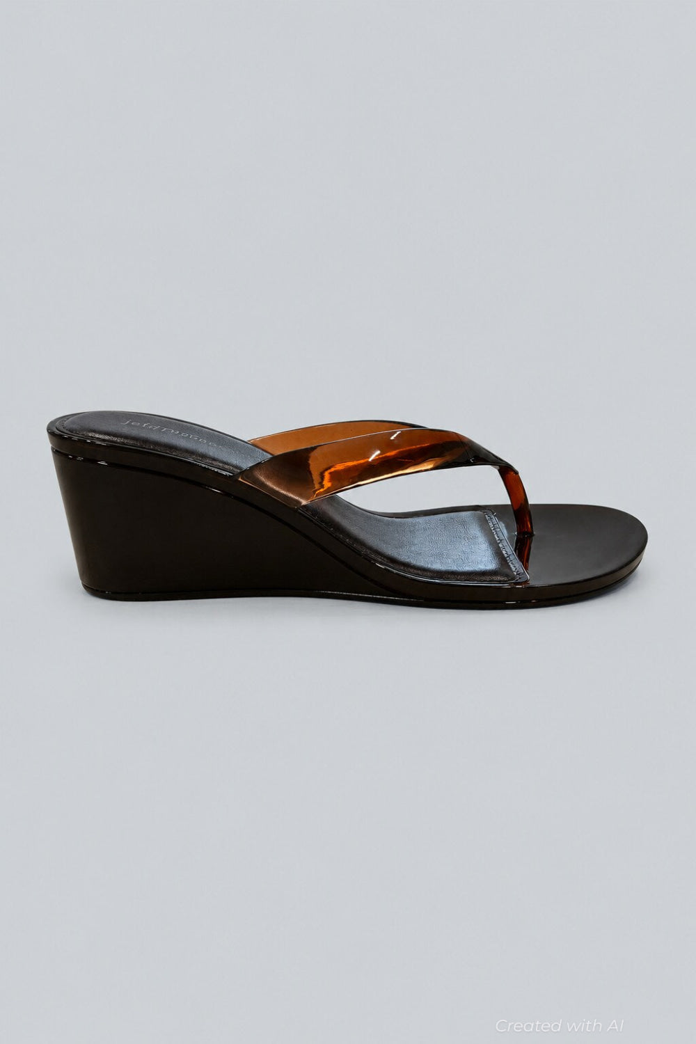 Women’s Gigabyte Jelly Wedge Thong Sandals - Brown - 9 - Sandal