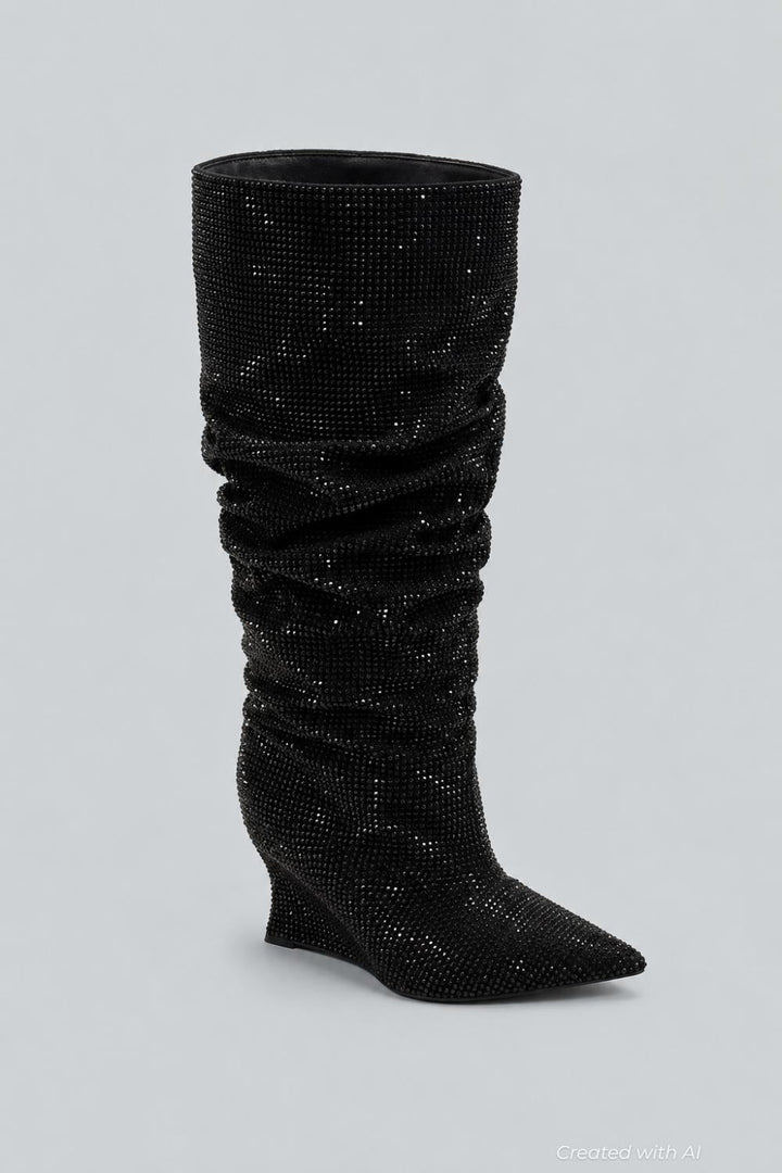 Women’s Glam Slouch Boots Exclusive - Black - 9.5 - Boots
