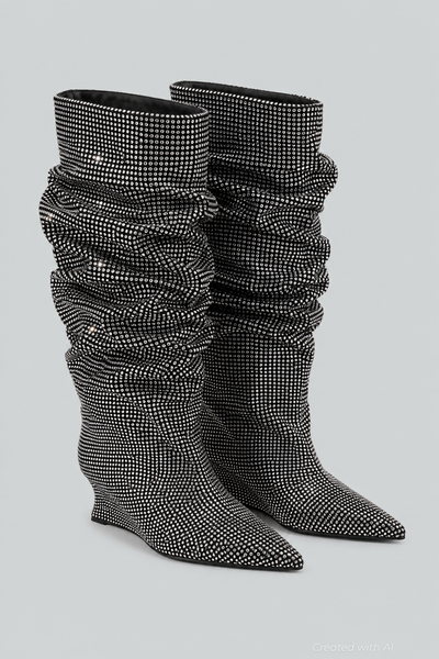 Women’s Glam Slouch Boots Exclusive - Silver - Boots