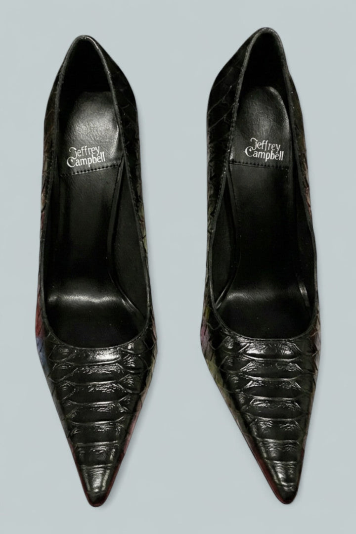 Women’s Good Luck Pumps - Black Snake - Heels