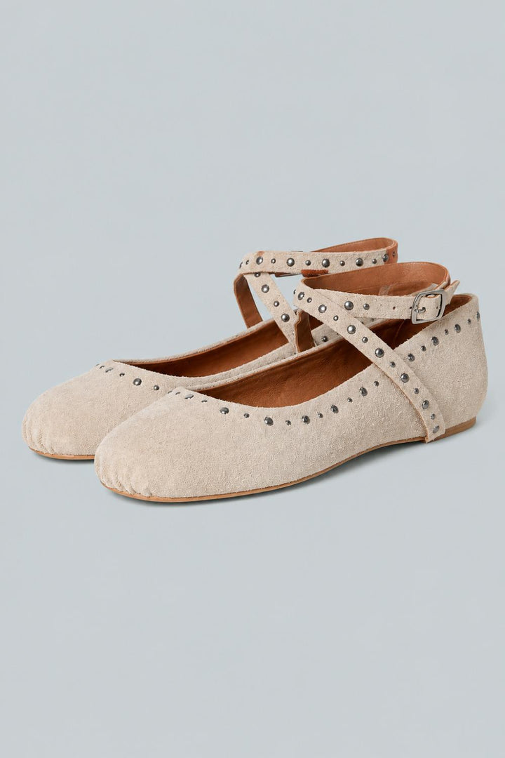 Women’s Grace Gems Ballet Flats - Sand Hairy Suede - EU 38 US WOMENS 8 M - Flats