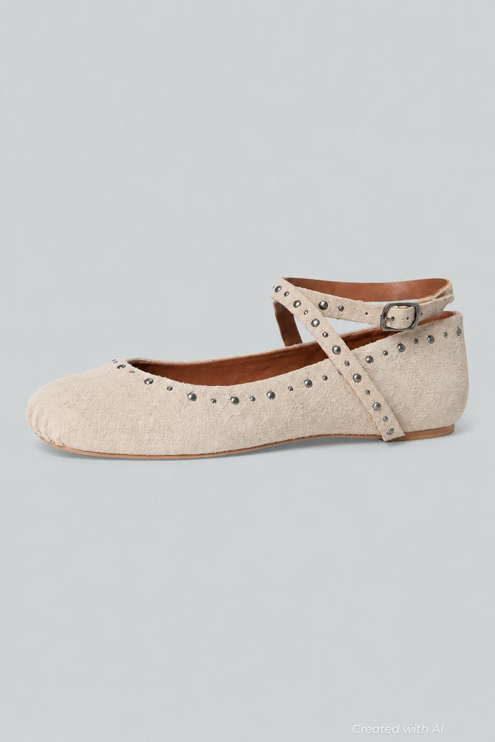 Women’s Grace Gems Ballet Flats - Sand Hairy Suede - EU 38 US WOMENS 8 M - Flats