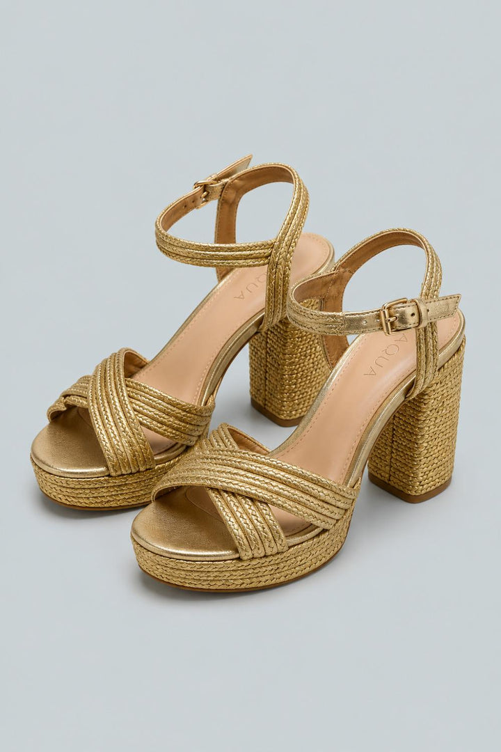 Women’s Grace Platform Sandals - Gold Raffia - Sandal