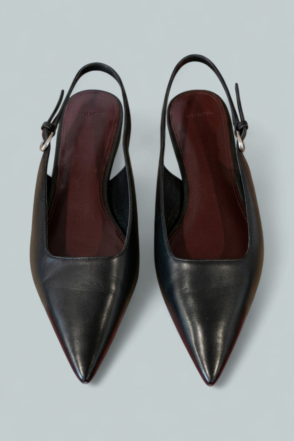 Women’s Gracy Leather Slingback Flat - Black - 9 - Slingback