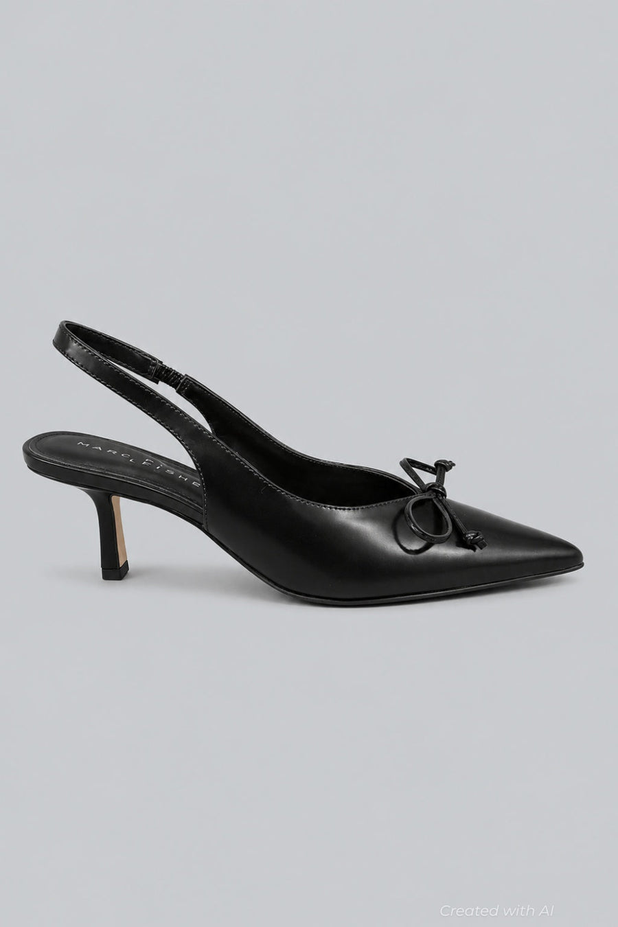 Women’s Gretel Leather Slingback Pumps - Black - Slingback