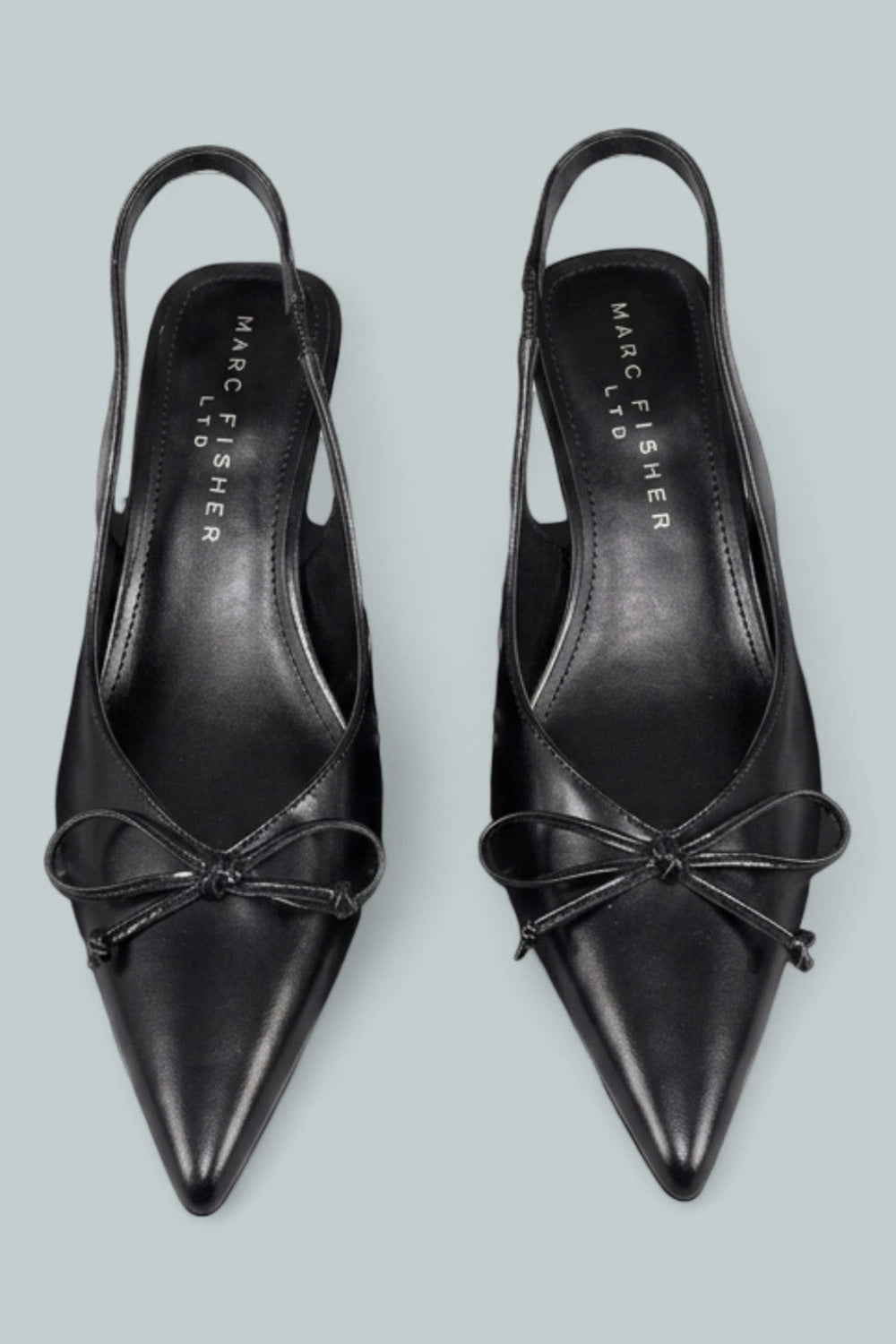 Women’s Gretel Leather Slingback Pumps - Black - Slingback