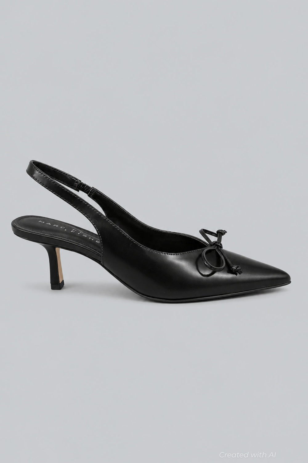 Women’s Gretel Leather Slingback Pumps - Black - Slingback