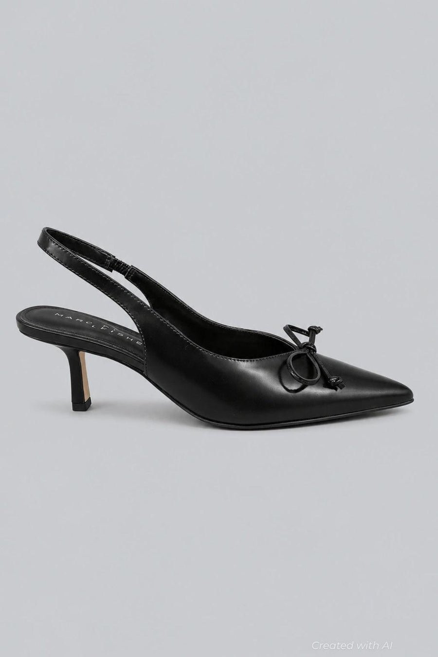 Women’s Gretel Leather Slingback Pumps - Black - Slingback