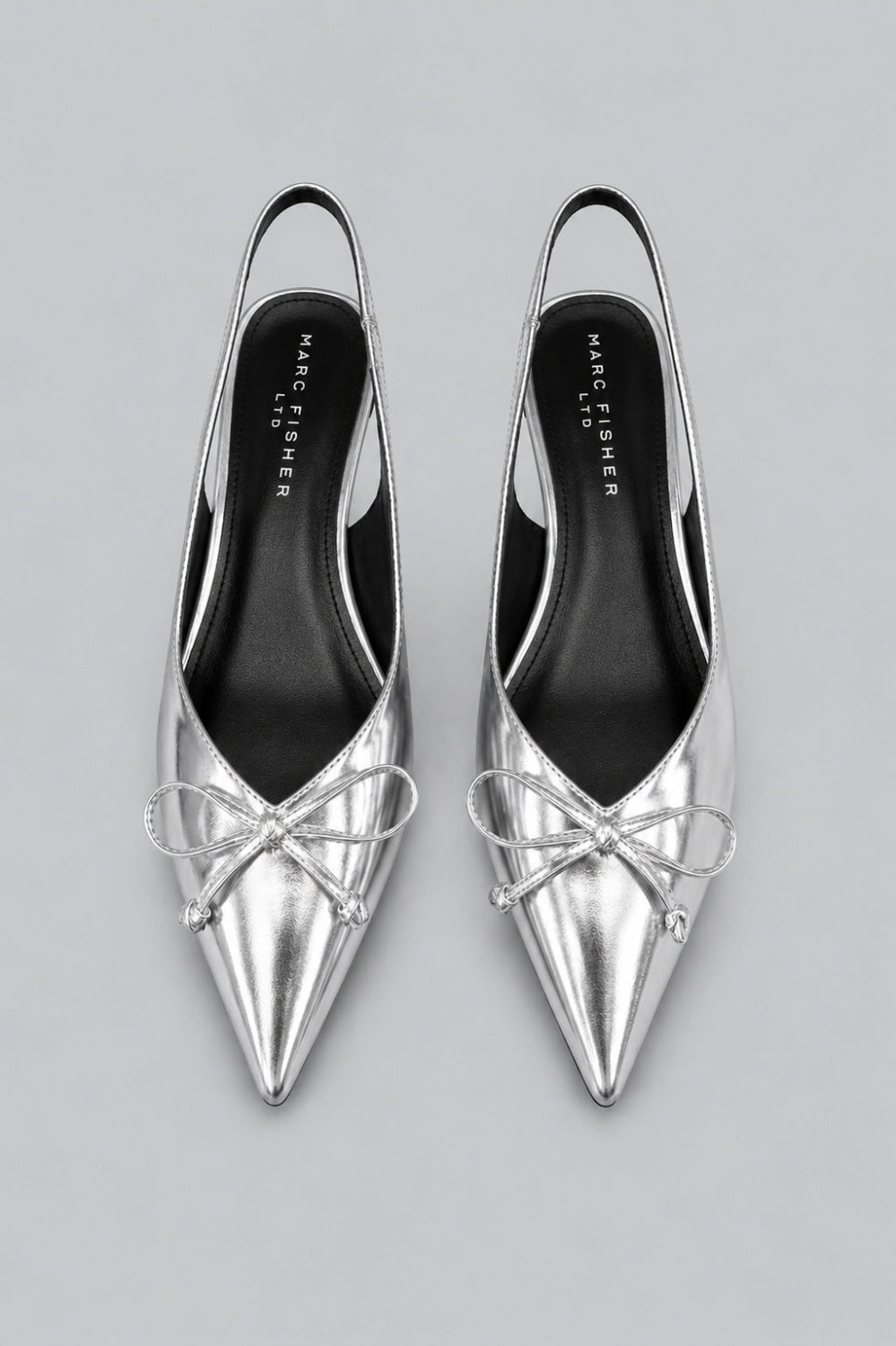 Women’s Gretel Leather Slingback Pumps - Silver - 9.5 - Slingback