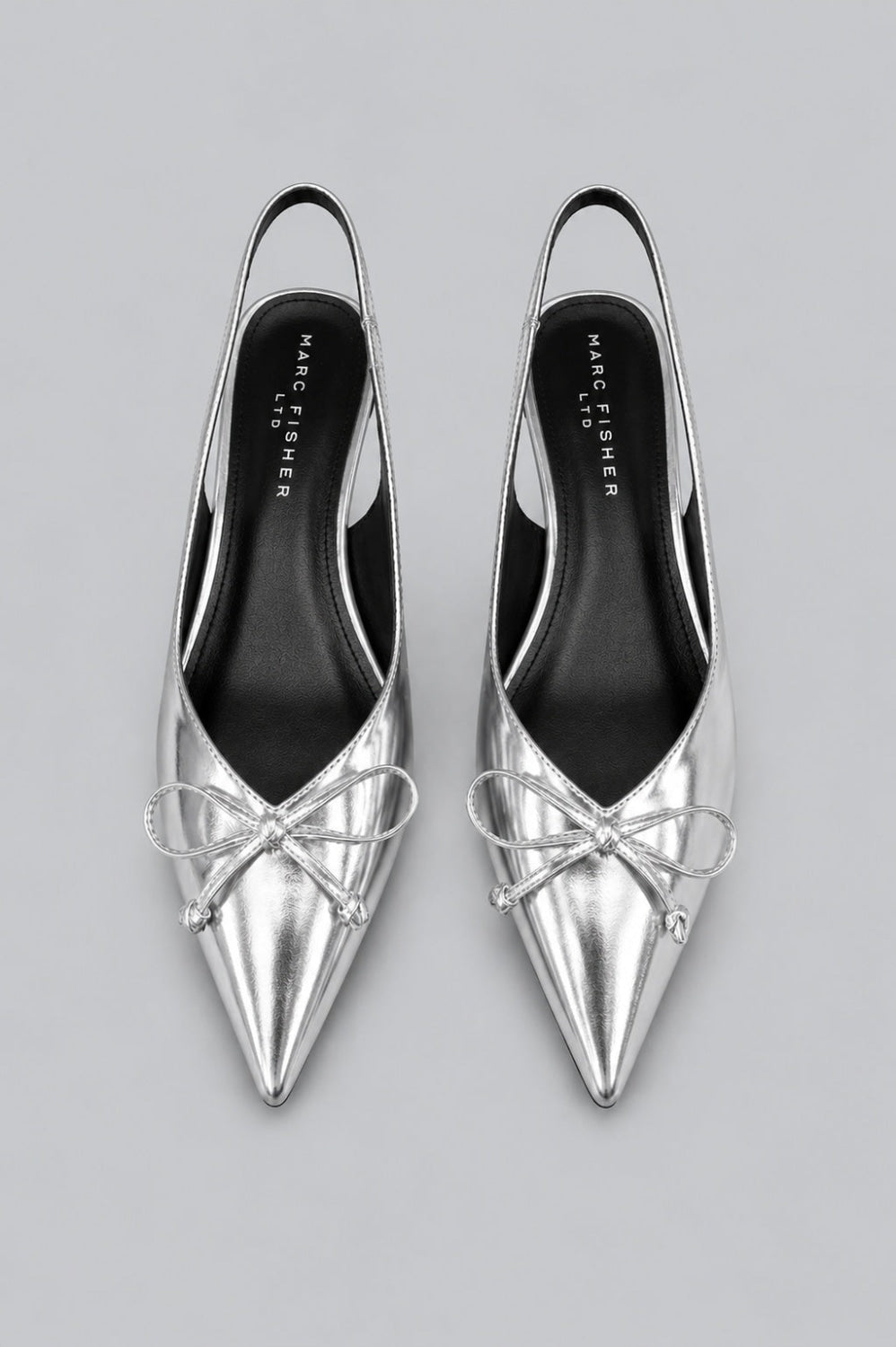 Women’s Gretel Leather Slingback Pumps - Silver - 9.5 - Slingback