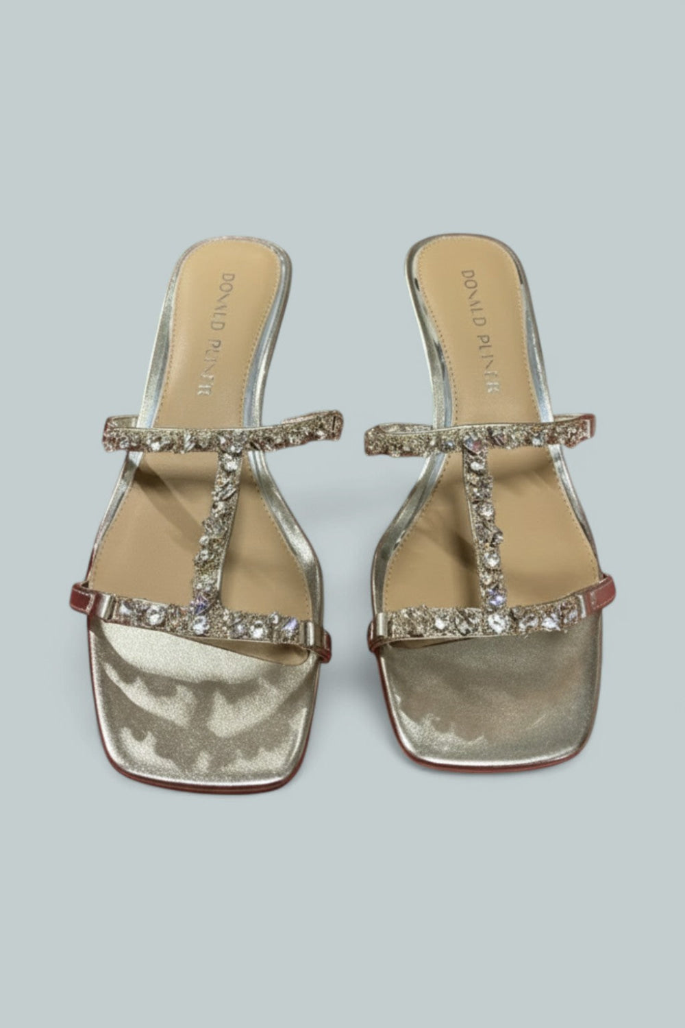 Women’s Griffon Kitten Heel Sandals - Platinum - 8 - Sandals