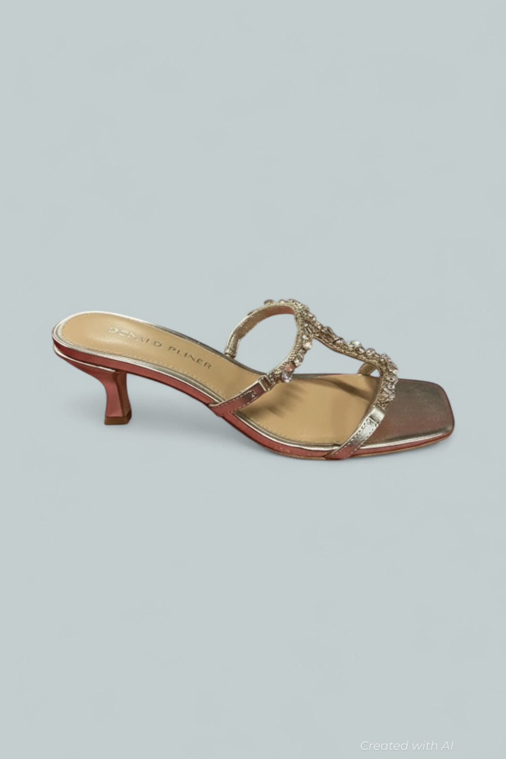Women’s Griffon Kitten Heel Sandals - Platinum - 8 - Sandals