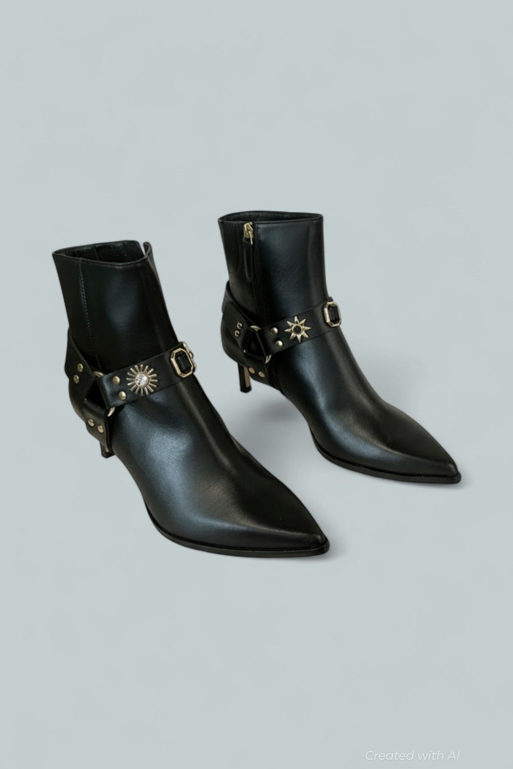 Women’s Haden Embellished Leather Booties - Black Calf - 8.5 - Boot