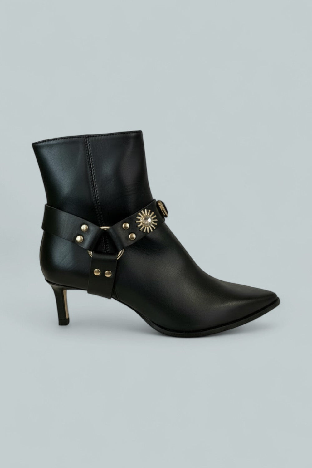 Women’s Haden Embellished Leather Booties - Black Calf - 8.5 - Boot
