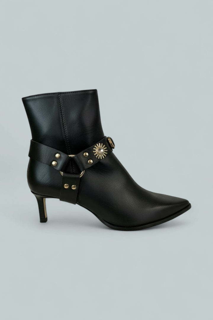 Women’s Haden Embellished Leather Booties - Black Calf - 8.5 - Boot
