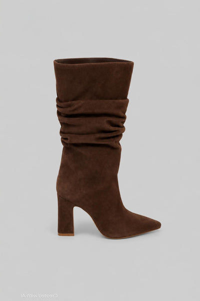 Women’s Harriet Suede Slouch Boots - Root Brown - 8.5 - Boots